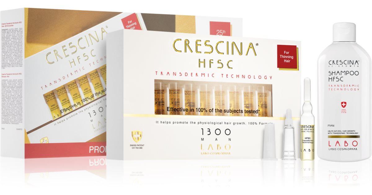 Crescina Transdermic 1300 Re-Growth gavepakke (for at stimulere hårvækst) til mænd