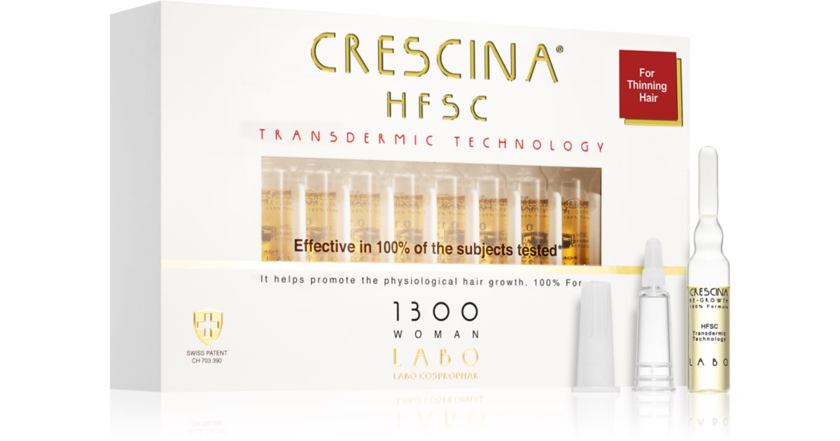 Crescina Transdermic 1300 Re-Growth hårvekstbehandling for kvinner 20x3,5 ml