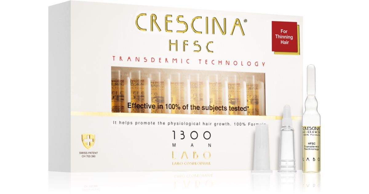 Crescina Transdermic 1300 Re-Growth Hair Growth Treatment for Mænd 20x3,5 ml