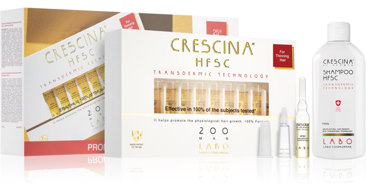 Crescina Transdermic 200 Re-Growth gavepakke for å stimulere hårvekst for menn