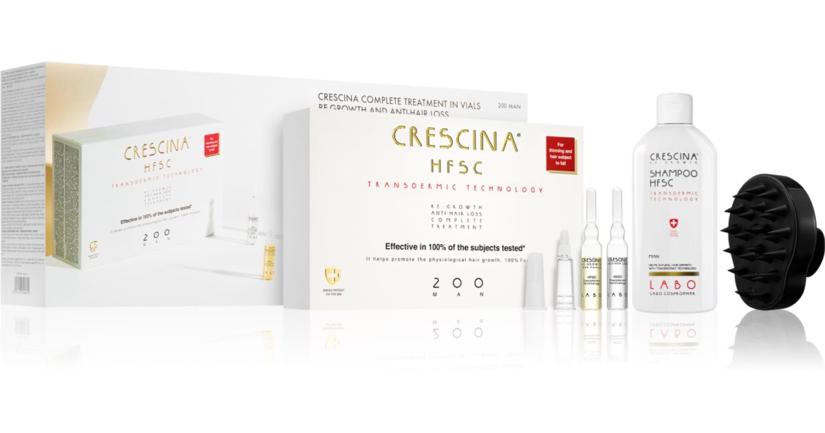 Crescina Pack regalo Transdermic 200 Re-Growth (para estimular el crecimiento del cabello) para hombres