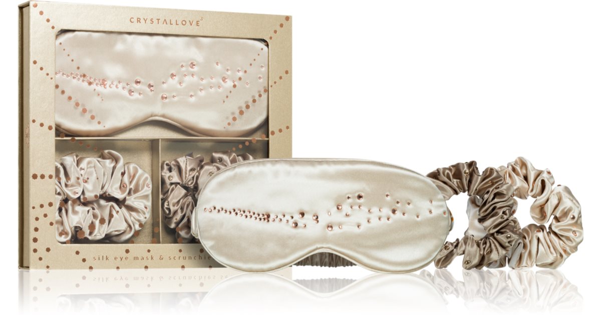 Crystallove Seda Dorada Maschera set para ojos y coleteros (para la noche) 1ud