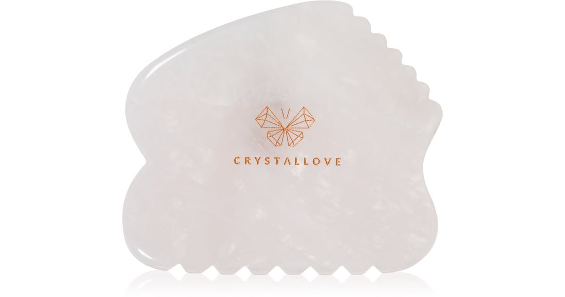 Crystallove Rose Quartz Contour Gua Sha attrezzi per i massaggi per il viso 1 pz