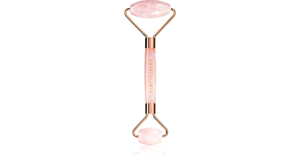 Crystallove Rose Quartz Roller rullo per massaggi per il viso 1 pz