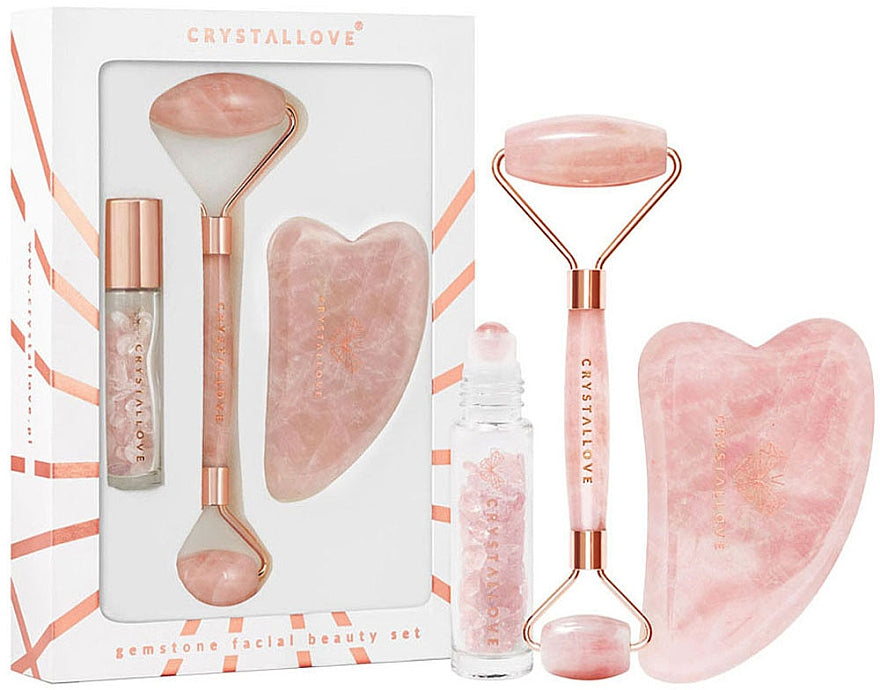 Crystallove Rose Quartz Beauty Set Kit Viso