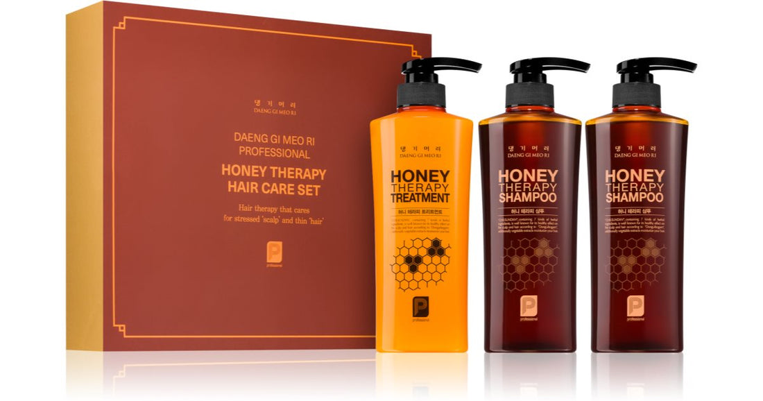 DAENG GI Meo RI Honey Therapy Profesjonalny zestaw do pielęgnacji włosów 3x400ml