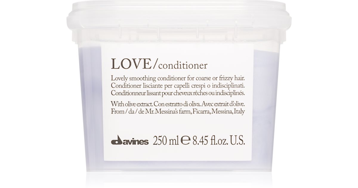 Davines Essential Haircare LOVE מרכך החלקה לשיער מרדני ומקורזל 250 מ&quot;ל