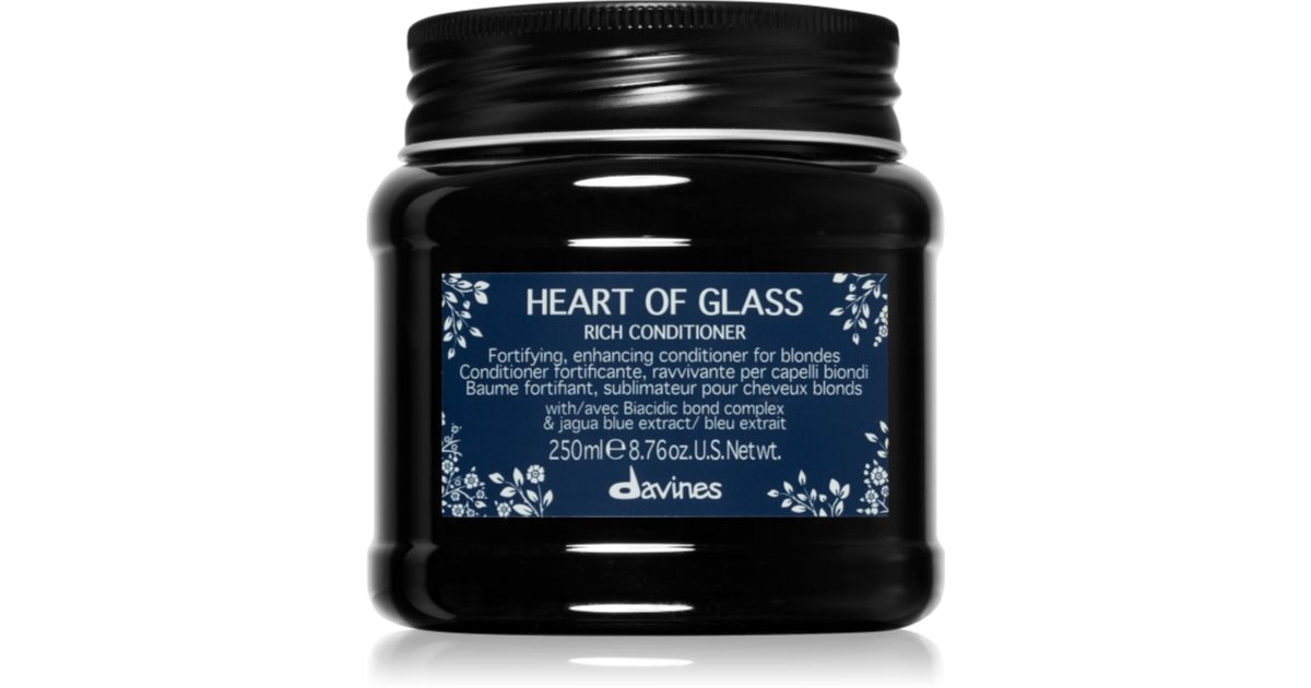 Davines Heart of Glass Reichhaltiger, stärkender Conditioner für blondes Haar, 250 ml