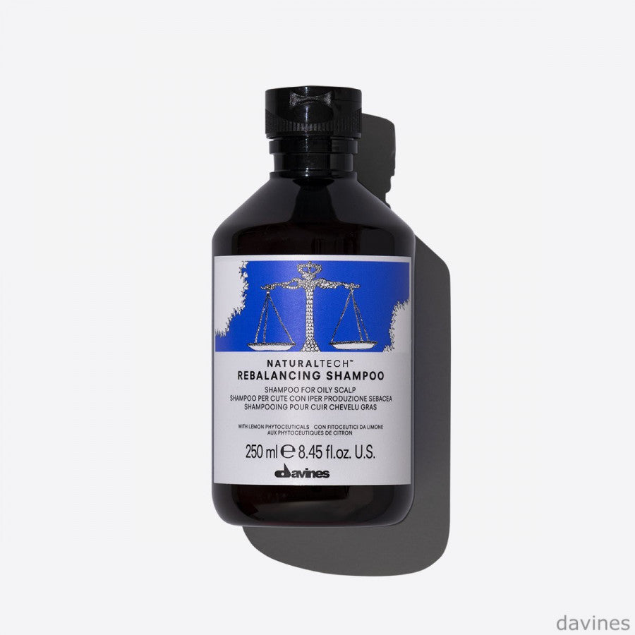 Davines Naturaltech Rebalancing Shampoo šampon pro hloubkové čištění pro mastné vlasy 250 ml