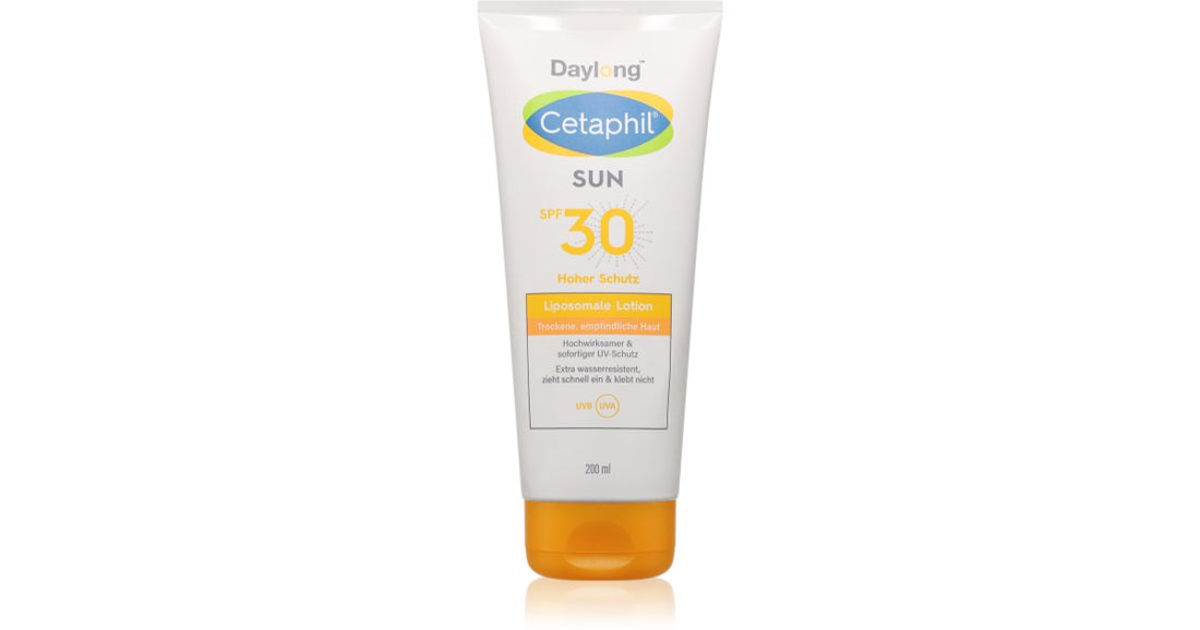 Lotiunea lipozomala SUN Daylong Cetaphil lapte de bronzare pentru piele sensibila SPF 30 200 ml