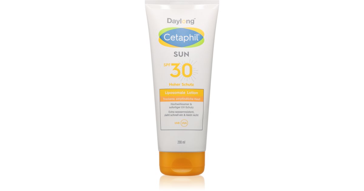 Λιποσωματική λοσιόν SUN Daylong Cetaphil γάλα μαυρίσματος για ευαίσθητες επιδερμίδες SPF 30 200 ml