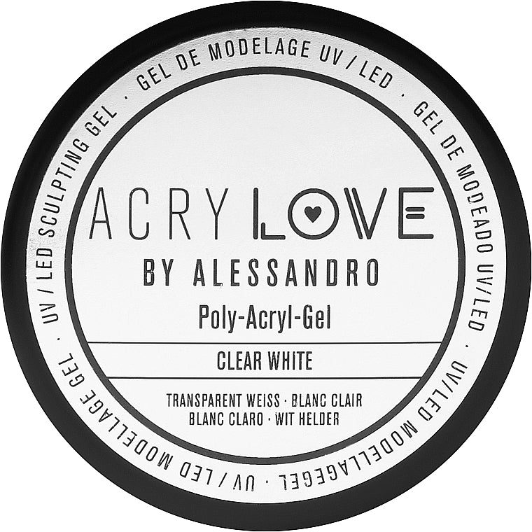 Gel per unghie poliacrilico Alessandro International AcryLove Poly-Acryl-Gel Clear White 50 g