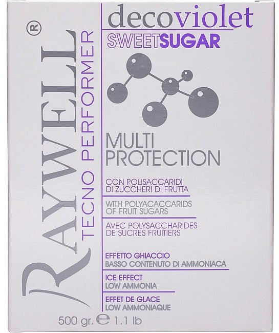 Polvere decolorante per capelli Raywell Deco Violet Sweet Sugar 500 g