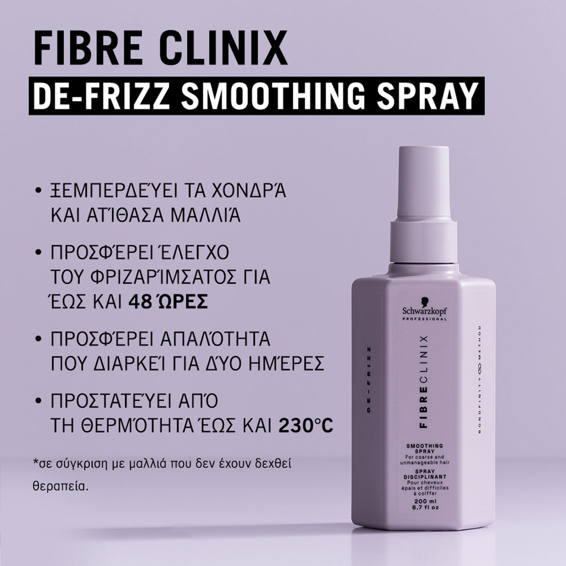Schwarzkopf Professional Fibre Clinix De-Frizz Smoothing Spray — spray condizionante anti-crespo 200 ml
