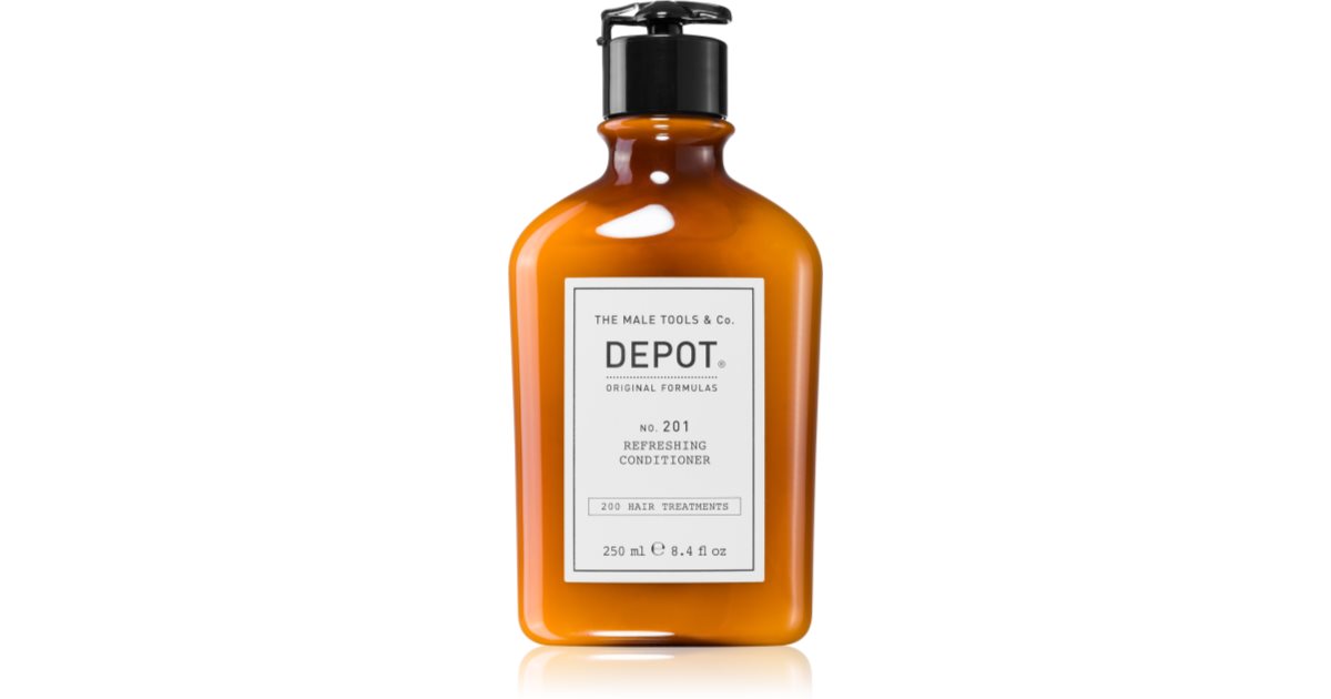 Depot No. 201 virkistävä kosteuttava hoitoaine kiiltäville ja pehmeille hiuksille 1000 ml