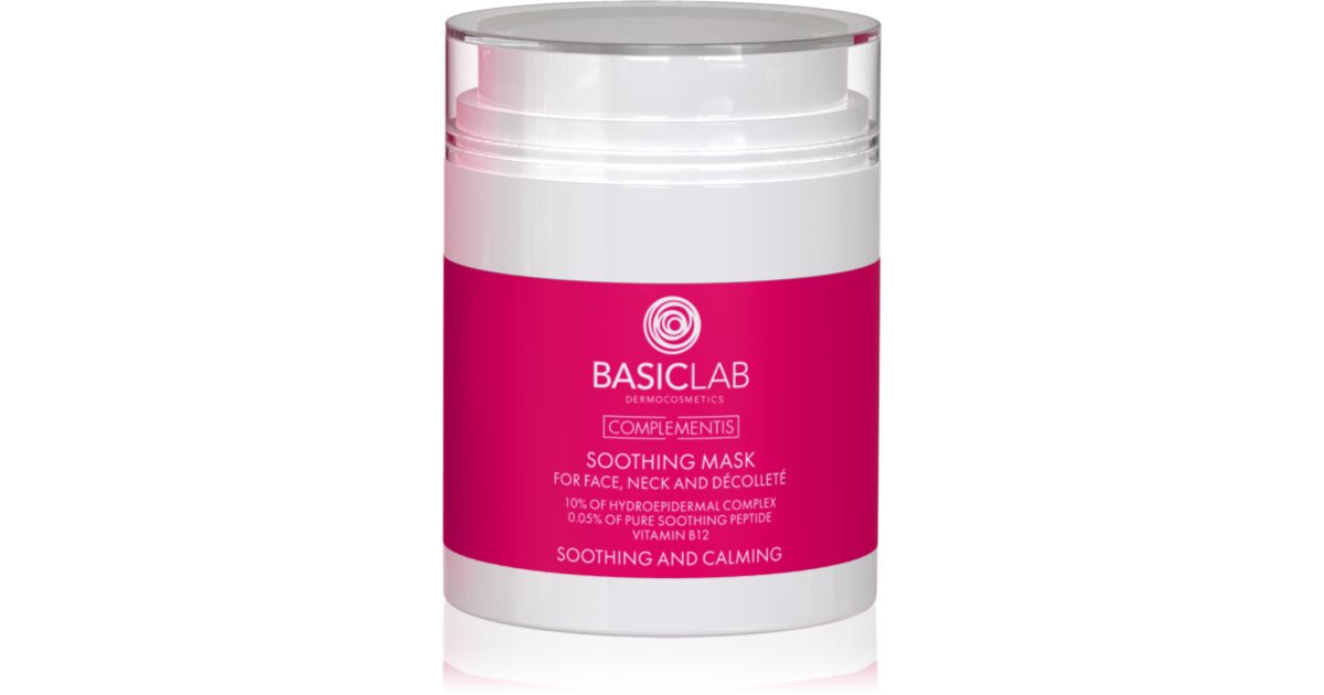 BasicLab Dermokosmetikk Complementis maschera lindrende for rød og irritert hud 50 ml 