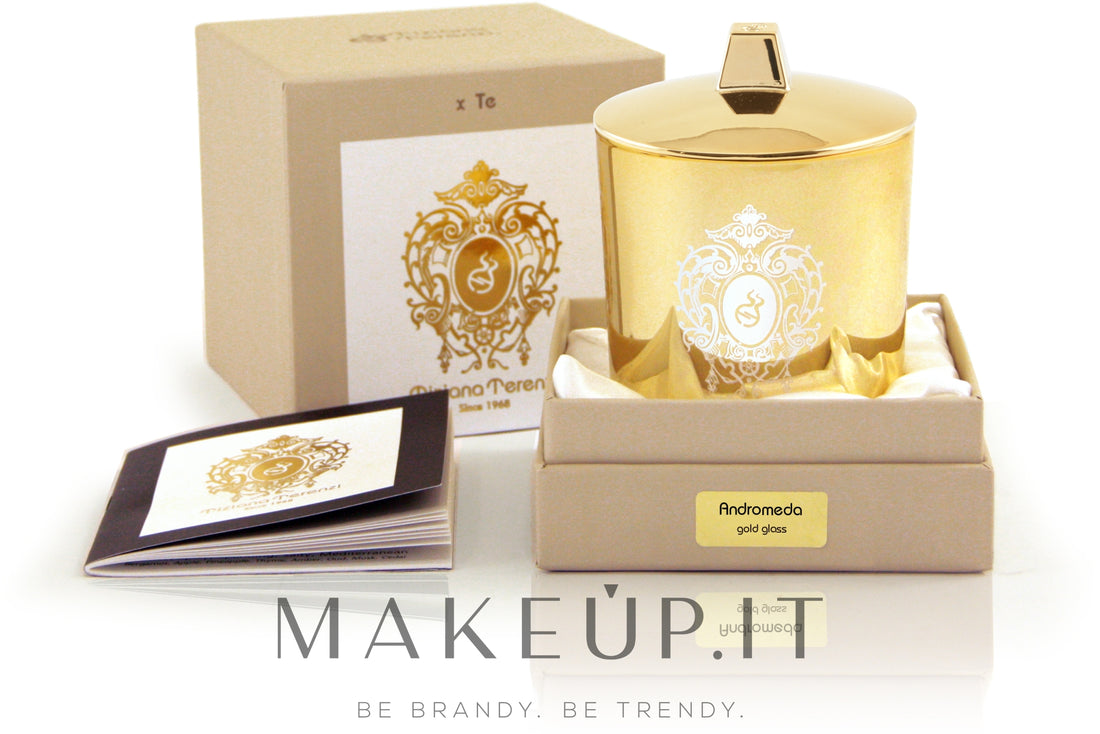 Tiziana Terenzi Luna Collection Andromeda Gold Glass Candela profumata con coperchio 170 g