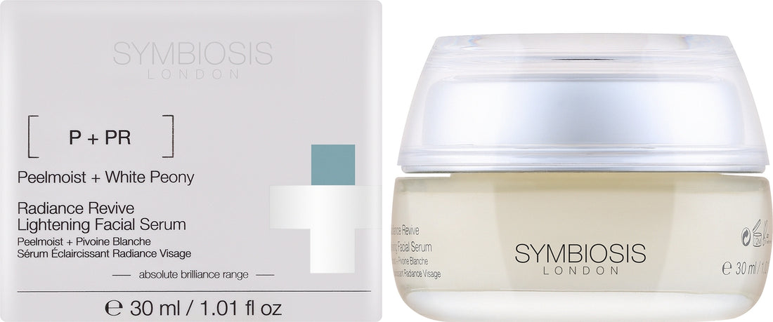 Siero viso illuminante Symbiosis London Radiance Revive Lightening Facial Serum 30 ml