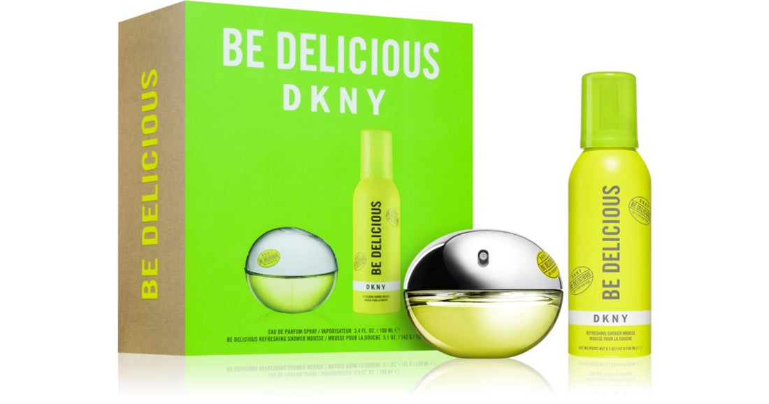 DKNY علبة هدية بي ديليشس للنساء او دي بارفان 100 مل، رغوة استحمام 150 مل