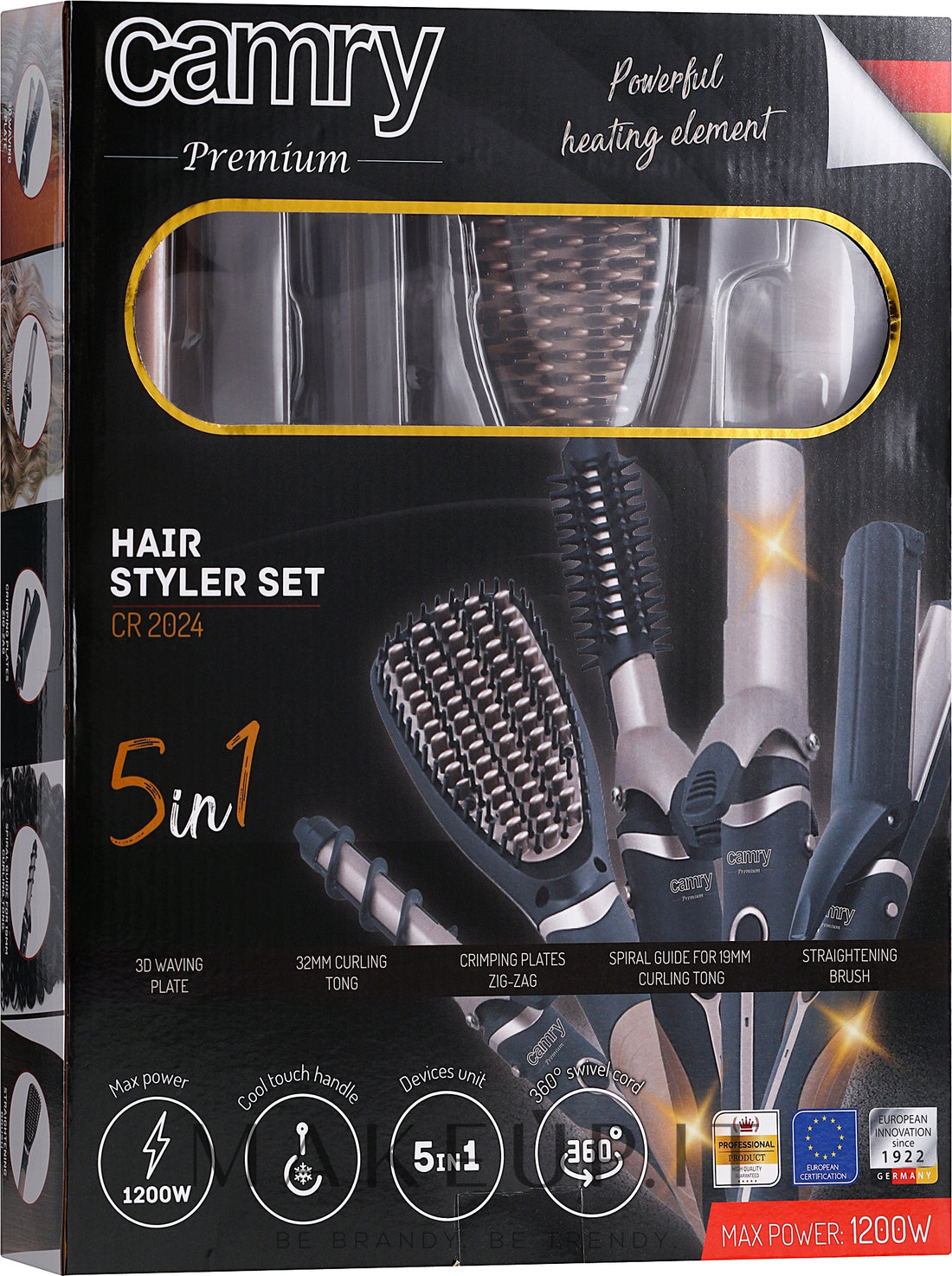 Set per lo styling dei capelli 5 in 1 Camry CR 2024 (handle/1pc + acc/5pcs)