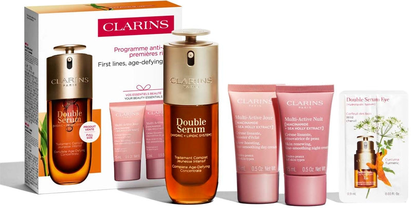 Clarins Conjunto de presente Double Serum &amp; Multi-Active para todos os tipos de pele