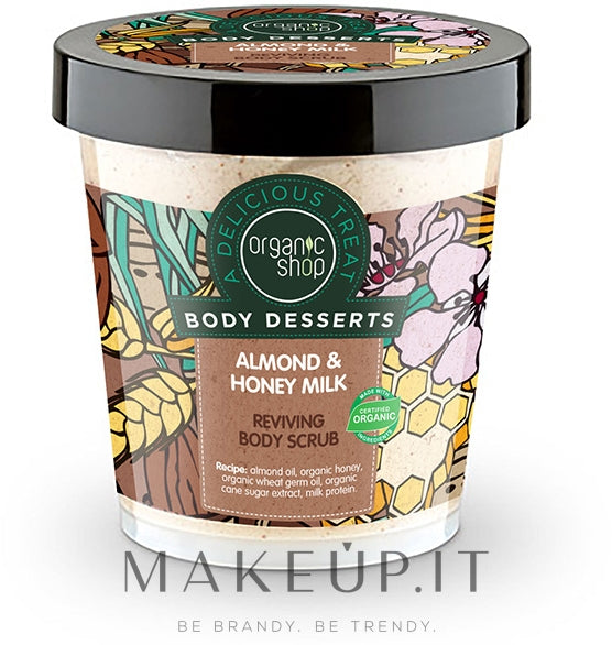 Scrub rigenerante corpo Organic Shop Body Desserts Almond &amp; Honey Milk 450 ml