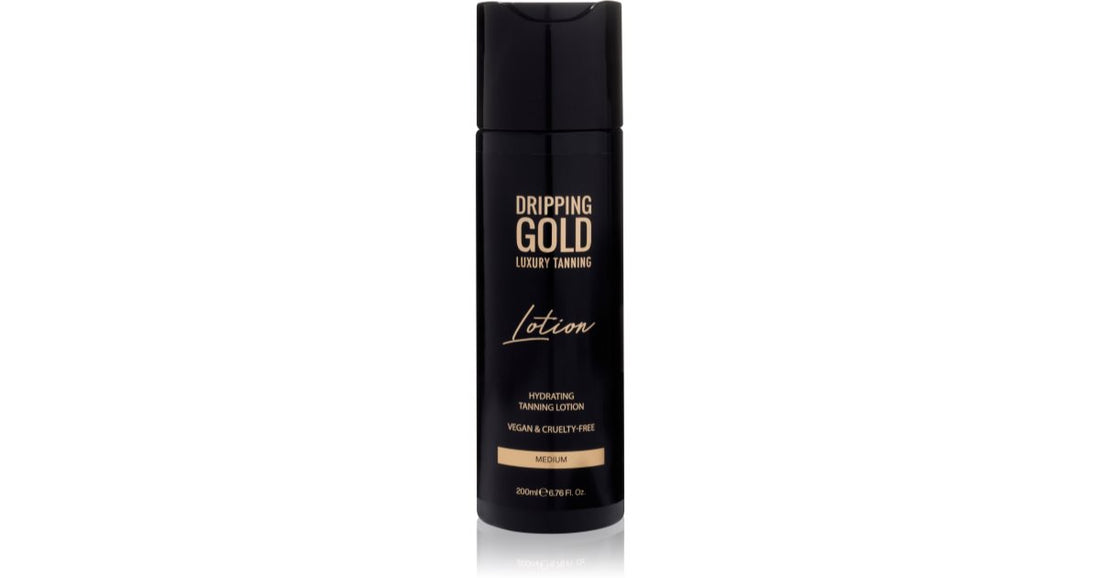 Dripping Gold Luxury Tanning Moisturizing self-tanning milk lotion för intensiv solbränna Medium färg 200 ml