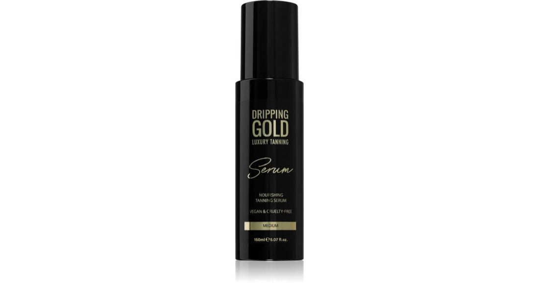 Dripping Gold Luxury Tanning sérum autobronceador para cuerpo y rostro, Color oscuro 150 ml