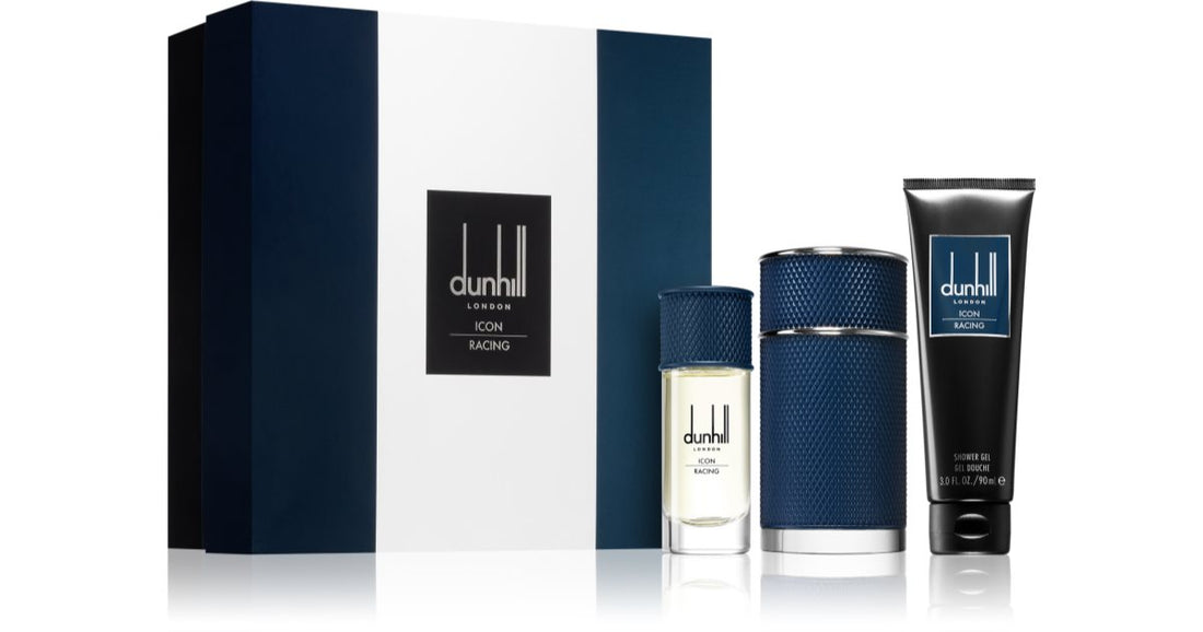 Dunhill Icon Racing Blue gaveeske for menn Eau de Parfum 100 ml + dusjsåpe 90 ml + Dunhill Icon Racing BLUE EDP M 100 ml Eau de Parfum 100 ml