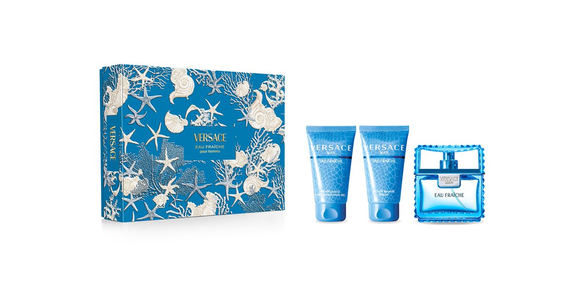 Versace Eau Fraîche Gift Set for Men Eau de Toilette 50 ml + Perfumed Shower Gel 50 ml + Post-shave Balm 50 ml