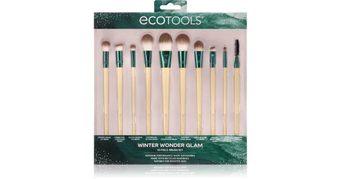 EcoTools مجموعة فرش Winter Wonder Glam المكونة من 10 قطع