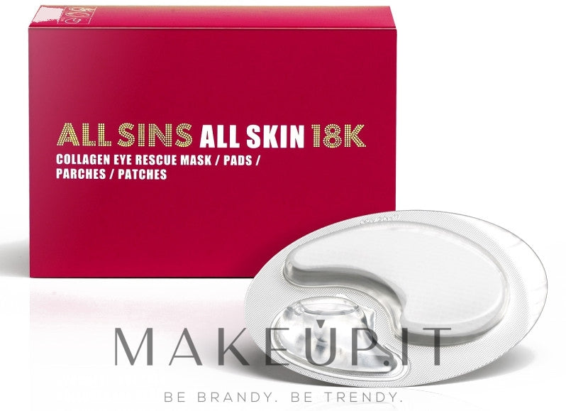 Maschera contorno occhi al collagene All Sins 18k Colagen Eye Rescue Mask 4 x 3.3 ml