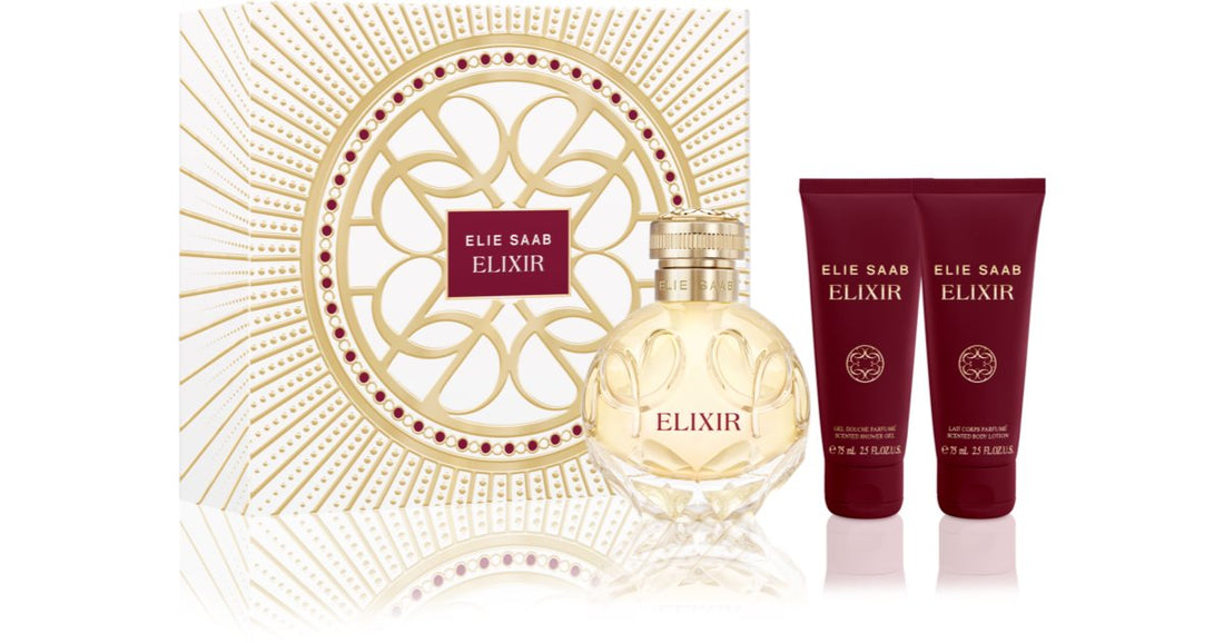 Elie Saab Elixir-Geschenkbox für Frauen 100 ml Eau de Parfum + 75 ml Körperlotion + 75 ml Duschgel