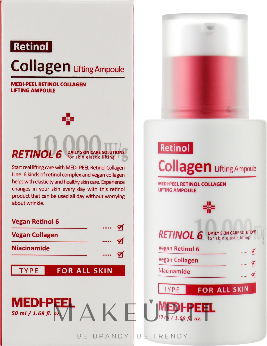 Siero lifting viso con retinolo e collagene MEDIPEEL Retinol Collagen Lifting Ampoule 50 ml