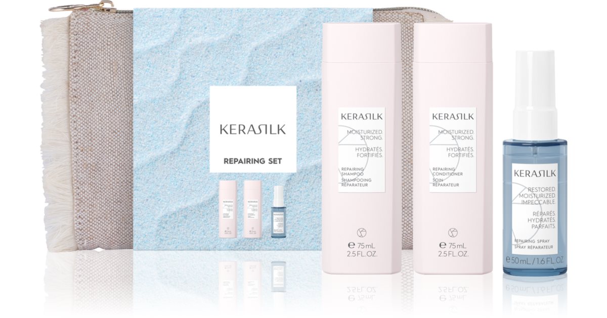 KERASILK Essentials Set kit da viaggio per capelli rovinati e secchi 3 pz
