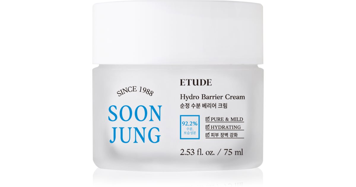 ETUDE SoonJung Hydro Barrier crème apaisante et protectrice intense pour peaux sensibles et irritées 75 ml