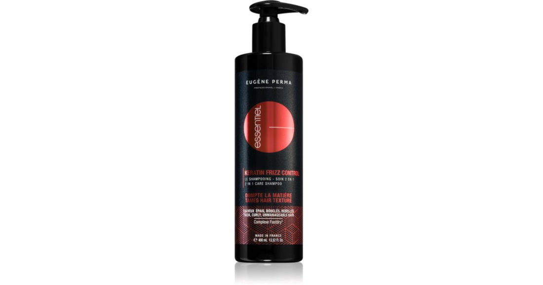 EUGÈNE PERMA Essential Keratin Frizz Control Shampoo voor krullend en golvend haar 400 ml