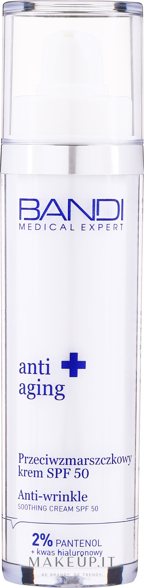 Crema lenitiva antirughe Bandi Medical Expert Anti Aging Anti-wrinkle Soothing Cream SPF 50 2% Pantenol + Hyaluronic Acid 50 ml