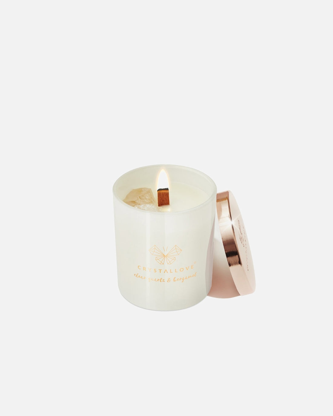 Crystallove Bougie de soja Citron et thé blanc 220 g — Bougie parfumée