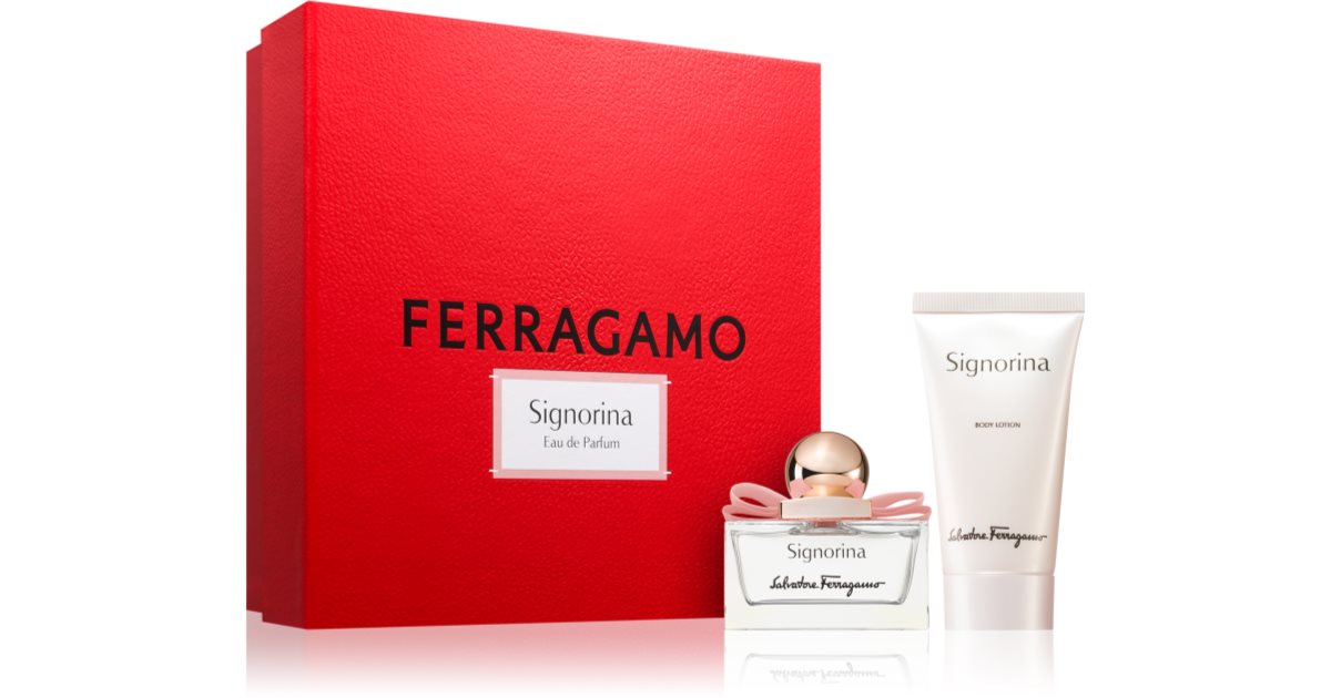 Zestaw upominkowy dla kobiet Ferragamo Signorina Ferragamo Signorina woda perfumowana 30 ml + perfumowane mleczko do ciała 50 ml