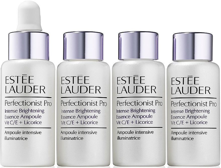 Estée Lauder Perfectionist Pro Intense Brightening Essence Ampoule — essenza viso con vitamina C/E e liquirizia 4 x 10 m
