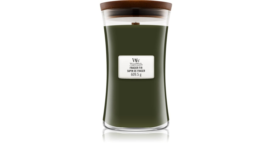 Woodwick Frasier Fir candela profumata con stoppino in legno 609,5 g