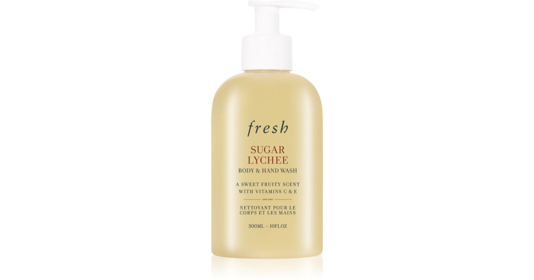 shower gel Fresh Sugar Lychee Hånd- og kropsrens 300 ml