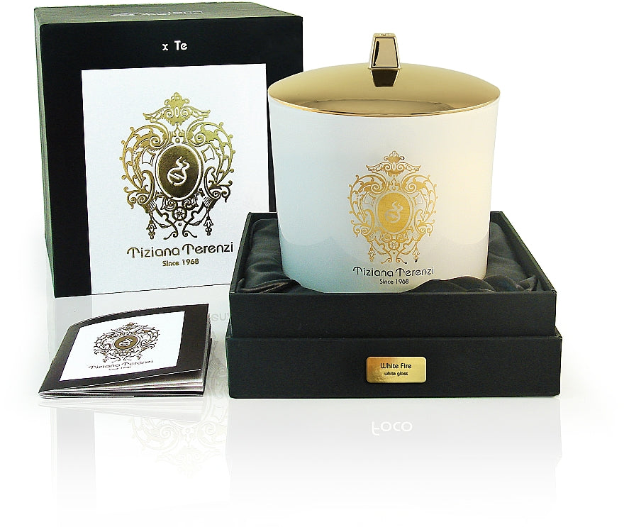 Tiziana Terenzi White Fire White Glass Candela profumata con tappo 170 g