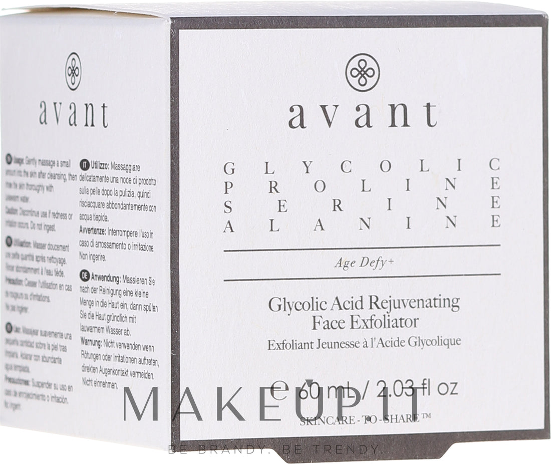 Peeling viso ringiovanente con acido glicolico Avant Skincare Glycolic Acid Rejuvenating Face Exfoliator 60 ml