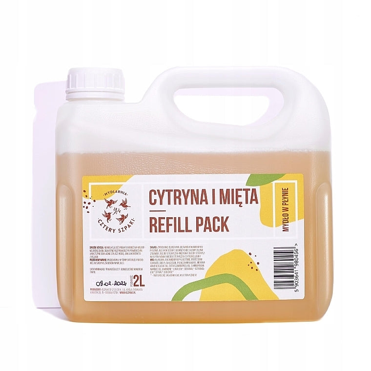 Sapone liquido "Limone e menta" (ricarica) Cztery Szpaki 2000 ml