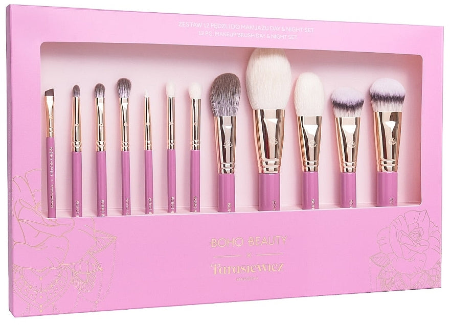 Set di pennelli per trucco viso, 12 pezzi Boho Beauty x Marzena Tarasiewicz Day &amp; Night Set 12 pz.