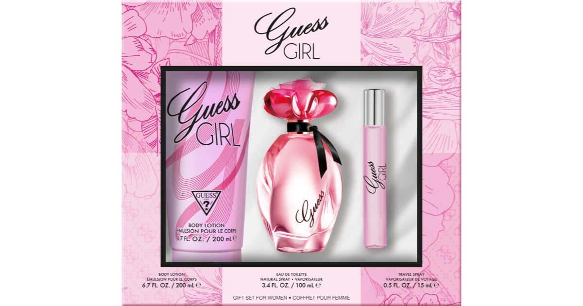 Guess Cofre regalo mujer niña edt 100 ml + leche corporal perfumada 200 ml + spray de viaje 15 ml