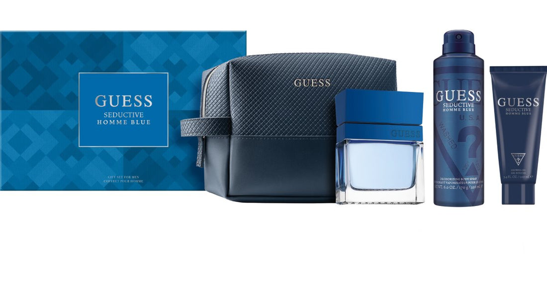 Guess קופסת מתנה מפתה Homme Blue לגברים