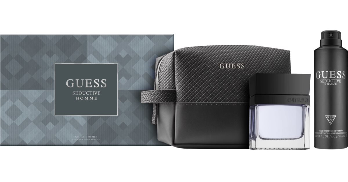 Guess Svůdná dárková kazeta pro muže edt 100 ml + deodorant a tělový sprej 170 g + taštička na make-up 1 ks